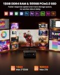 Beelink Mini PC Ryzen 7 5850U (8C/16T, Turbo 4.4GHz), 16GB DDR4 RAM 500GB PCIe3.0 SSD Mini Desktop Computers, SER5 PRO Support 4K@60Hz Triple Display/WiFi 6/BT5.2/DP+HDMI+USB-C/USB3.2/RJ45 LAN