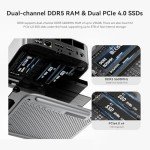 Beelink SER8 Mini PC AMD Ryzen 7 8745HS (8C/16T up to 4.9GHz), 32GB DDR5 RAM 1TB PCIe4.0 SSD, Radeon 780M Graphics, Triple 4K@120Hz Display, USB4/WiFi6/2.5G LAN/MSC 2.0 Cooling/Gaming Computer