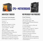 INLAND Micro Center AMD Ryzen 7 7800X3D 8-Core16-Thread Desktop Processor with MSI PRO B650-P WiFi ProSeries Motherboard (AMD AM5, ATX, DDR5, PCIe 4.0)