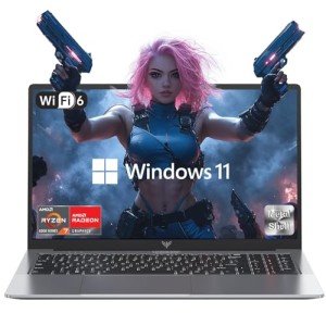 Gaming Laptop with AMD Ryzen 7 5700U Processor(Up to 4.3GHZ),16GB DDR4 512GB SSD, WIFI 6, Bluetooth5.2, Windows 11, Backlit Keyboard,16.1" FHD IPS Display, Portable Laptops Computer for Gamer Student