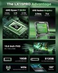 MALLRACE Gaming Laptop,AMD Ryzen 7 5825U Processor(8C/16T,Up to 4.5Hz),16GB DDR4 512GB M.2 2280 NVMe SSD High Performance Gaming Laptopr for Business, Officeand Light Gaming