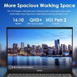 MSI Summit A16 AI+ (2024) 16” QHD+ 165Hz 2-in-1 Touchscreen Laptop: AMD Ryzen AI 9-365, Radeon Graphics, 32GB LPDDR5x, 1TB NVMe SSD, 360 Flip, Pen, Win 11 Home: Ink Black A3HMTG-015US