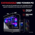 Skytech Azure Gaming PC Desktop, Ryzen 7 9700X 3.8 GHz (5.5GHz Turbo Boost), NVIDIA RTX 4060 8GB GDDR6, 1TB SSD, 16GB DDR5 RAM 6000, 650W Gold PSU, 360mm ARGB AIO, Wi-Fi, Win 11 Home