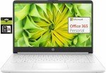 HP 14 Premium HD Portable Laptop Computer Students Business, Quad-Core Intel Celeron Processor, 16GB RAM, 320GB Storage(64GB eMMC+256GB Ghost Manta SD Card), 1 Year Office 365, HDMI, Win 11