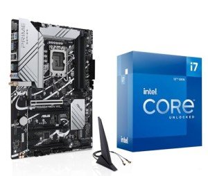 INLAND CPU Motherboard - Intel Core i7-12700K Desktop Processor 12 (8P+4E) Cores up to 5.0 GHz with Integrated Graphics with ASUS Prime Z790-V AX WiFi DDR5 Motherboard