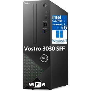 Dell Vostro 3030s Small Desktop Computer, Intel Core i5-14400 Processor, 16GB DDR5 RAM, 512GB PCIe SSD, WiFi 6, Bluetooth, Type-C, DisplayPort, HDMI, KB and Mouse, Windows 11 Pro SFF Small Form Factor