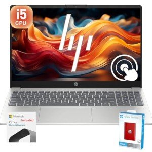HP 15.6 Touchscreen Laptop with 12 Months Microsoft Office • 10-Core Intel Core i5 Processor • 64GB RAM • 1.5TB SSD (1TB PCIe withHP P500 512GB Portable SSD) • Type-C • Windows 11