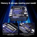 GEEKOM GT1 Mega AI Mini PC,14th Gen Intel Core Ultra U9-185H Processor (16C/22T,up to 5.1 GHz),32GB DDR5 2TB PCIe Gen4 SSD,Mini Desktop Computers Windows 11 Pro,WiFi 7/BT 5.4/Dual 2.5G LAN/USB4.0/8K
