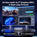GEEKOM GT1 Mega AI Mini PC,14th Gen Intel Core Ultra U9-185H Processor (16C/22T,up to 5.1 GHz),32GB DDR5 2TB PCIe Gen4 SSD,Mini Desktop Computers Windows 11 Pro,WiFi 7/BT 5.4/Dual 2.5G LAN/USB4.0/8K
