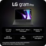 LG gram Pro 17-inch Thin and Lightweight Laptop, Intel Evo Edition - AI-Enabled Intel Core Ultra 7 Processor, Windows 11 Home, 16GB RAM, 1TB SSD, Black