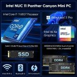 Intel NUC 11 with 11th Gen Core i7-1165G7 Processor, Intel Nuc 11i7 Quad-Core 32GB DDR4 RAM & 1TB NVMe SSD Versatile NUC with WiFi, Bluetooth, 8K Support - Built-in Windows 11 Pro