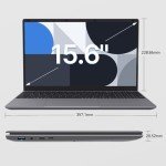 Laptop Computer 15.6'' HD Display, Intel UHD Graphics, Intel Celeron N5095 4-Core Processor, 12GB RAM, 512GB SSD up to Expandable 1TB, WiFi, 180°Open Angle, Windows 11 Laptop, Gray