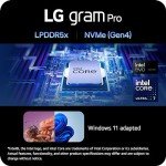 LG gram Pro 17-inch Thin and Lightweight Laptop, Intel Evo Edition - AI-Enabled Intel Core Ultra 7 Processor, Windows 11 Home, 16GB RAM, 1TB SSD, Black
