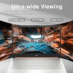 HP New 14" HD Ultra Light Thin Laptop, Quad-Core Intel Celeron Processor, 8GB RAM, 192GB (64GB eMMC+ 128GB Card), Wi-Fi, Upto 11 Hours, Windows 11 S + 1 Year Office 365+HubxcelAccessory, Rose Gold