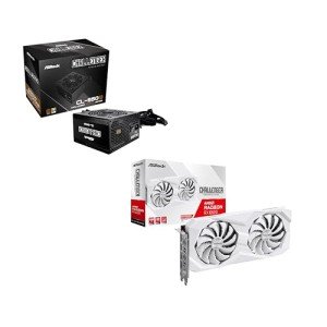 ASRock AMD Radeon RX 6600 Challenger White 8GB GDDR6 128-bit Grahipcs Card and 80+ Bronze Power Supply 550W ATX 2.52