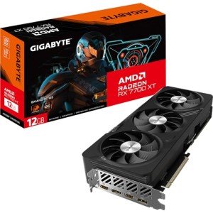 Gigabyte Radeon RX 7700 XT Gaming OC 12GB Graphics Card - 12GB GDDR6 192-bit, Windforce Cooling System, Metal Back Plate, DP 2.1, HDMI 2.1, AMD RDNA 3 Architecture, GV-R77XTGAMING OC-12GD