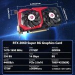 GPVHOSO RTX 2060 Super Graphics Card 8GB GDDR6 256Bit Video Card with Ray Tracing for PC Gaming, PCI Express x 16 3.0 HDMI Display Port DVI Dual Fans, Supports Up to 8K