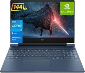 HP Victus 15.6 i5 Gaming Laptop, 15.6" FHD 144Hz Display, Intel Core i5-12450H, NVIDIA GeForce RTX 3050, 64GB RAM, 1TB SSD, Backlit KB, Touchpad, SD Card Reader, Webcam, HDMI, Wi-Fi 6, Win11 Home