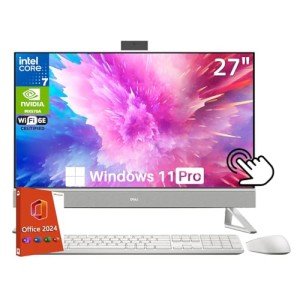 Dell Inspiron 7730 27" Touchscreen All in One Desktop Computer, Intel 10-Core 7 150U, NVIDIA GeForce MX570A, 64 GB RAM, 1 TB SSD, Wi-Fi 6E, Win 11 Pro, Office 2024 Pro Lifetime, Wireless KB & Mouse