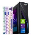 ASUS ROG Strix G16CH i7 RTX4070 Gaming Desktop, Intel i7-13700KF, NVIDIA GeForce RTX 4070, 32GB RAM, 2TB SSD, Wi-Fi 6, HDMI, RJ-45, Windows 11 Pro, Grey + with Machenike Mechanical Keyboard