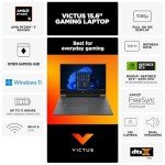 HP Victus Gaming Laptop, 15.6-inch FHD IPS 144Hz, AMD Ryzen 5-8645HS, NVIDIA GeForce RTX 4050, Wi-Fi 6, Backlit KB, Win11 Home, w/Mouse Pad (64GB RAM |4TB PCIe SSD)