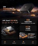 KAMRUI Mini PC with AMD Ryzen 7 PRO 5875U, 16GB DDR4 512GB M.2 SSD Mini Computer, Mini Gaming PC with USB Type-C, Desktop Computer Supports Triple 4K Display, WiFi 6, BT 5.2