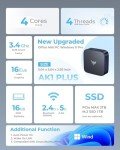 KAMRUI Mini PC 16GB DDR RAM, 1TB M.2 SSD Desktop Computers, Alder Lake N95(up to 3.4 GHz) Micro Computer Support 4K UHD/HDMI 2.0/LAN/Dual-Band WiFi for Home Server