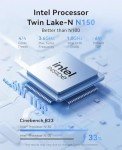 KAMRUI Essenx E2 N150 Mini Pc, Micro PC 16GB DDR4 512GB SSD Mini Computers, Twin Lake-N N150 (Beat N100, up to 3.6GHz) Small PC, HDMI+DP1.4 Dual 4K UHD,Gigabit Ethernet,WiFi,BT/Home/Office Desktop PC