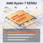 Beelink Mini PC SER5 Pro 5850U, AMD Ryzen 7 5850U(Up to 4.4GHz), 16GB DDR4 1TB M.2 PCIe3.0 SSD High-Performance Mini Computers, Support 4k Triple Display/ WiFi6/ BT5.2/ 1000Mbps LAN Home/Office