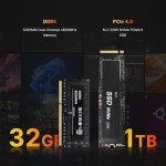 BOSGAME P3 Gaming Mini PC, AMD Ryzen 6900HX Processor Mini Computer(8Cores/16Threads, up to 4.9GHz) 32GB DDR5, 1TB M.2 SSD, Triple Display Desktop PC, Pre-in Windows 11 Pro, Dual LAN, WiFi 6E, BT 5.2
