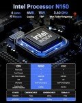 KAMRUI Essenx E1 N150 Mini PC, 16GB DDR4 1TB M.2 SSD Micro PC, Mini Desktop PC with Ethernet, WiFi, Bluetooth, Small Computer Supports Dual 4K Display for Business, Home, Office