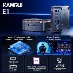 KAMRUI Essenx E1 Mini PC,12th N97 Mini PC(Beat N150,up to 3.6GHz),Desktop Computer 16GB RAM 1TB SSD,Micro PC Computer Support 4K HDMI+DP,Desktop PC with Dual WiFi,Business Home Office