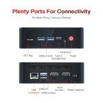 Beelink Mini PC, AMD Ryzen 7 5850U(8C/16T, up to 4.4GHz), 16GB DDR4 500GB M.2 NVMe SSD, SER5 Pro Mini Desktop Computer Support 4K@60Hz Triple Display/DP1.4/HDMI/Type-C/WiFi 6/BT5.2/Gaming/Office/Home