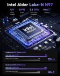 ACEMAGICIAN Vista V1 N97 Mini Pc Computers, 12Th Gen Intel N97(Beat N150/N100, Up to 3.6Ghz), 16Gb Ddr4 Ram 512Gb Ssd Mini Computer, UHD 4K HDMI DP, 2.4G/5G WiFi/Bt, Vesa Home/Office Micro Pc
