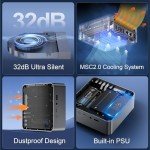 Beelink EQR6 Mini PC, AMD Ryzen 6600H (6C/12T, Up to 4.5GHz), 16GB DDR5-4800MHz 500GB PCle 4.0 SSD, Support Dual 1000M LAN, Ultra-Quiet and Built-in Power Supply, Home/Office Micro Desktop Computer