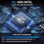 Beelink EQi12 Mini PC, Intel Core-i5 12450H(8C/12T, Up to 4.4GHz), 24GB LPDDR5 5200MHz 500GB PCle4.0 SSD, Mini Computer Dual 1000M LAN, 4K Dual HDMI, Built-in Power Supply Home/Office Micro PC