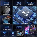 Beelink EQi12 Mini PC, Intel Core-i5 12450H(8C/12T, Up to 4.4GHz), 24GB LPDDR5 5200MHz 500GB PCle4.0 SSD, Mini Computer Dual 1000M LAN, 4K Dual HDMI, Built-in Power Supply Home/Office Micro PC