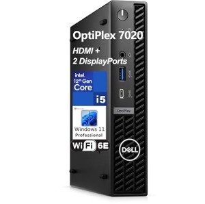 Dell OptiPlex 7020 MFF Business Desktop Computer, 7000 Micro Form Factor Mini, Intel Hexa-Core i5-12500T (Beat i7-11700T), 16GB DDR5 RAM, 512GB PCIe SSD, WiFi 6E, HDMI + 2 DisplayPorts, Windows 11 Pro
