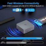 Beelink EQi12 Mini PC, Intel Core-i5 12450H(8C/12T, Up to 4.4GHz), 24GB LPDDR5 5200MHz 500GB PCle4.0 SSD, Mini Computer Dual 1000M LAN, 4K Dual HDMI, Built-in Power Supply Home/Office Micro PC