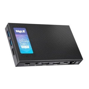 MeLE Quieter4C Fanless Mini PC 12th Alder Lake N100 (up to 3.4GHz 4C/4T) 16GB LPDDR4x 512GB Storage Micro Desktop Computer, Support 4K Triple Display, Dual HDMI, All-in-One USB-C WiFi 5 BT5.1 Ethernet
