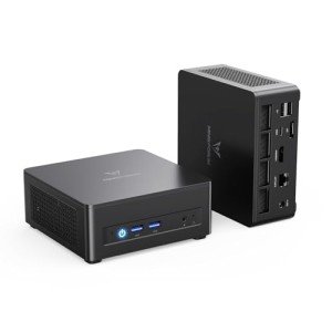 MINISFORUM UM690 Slim Mini PC AMD Ryzen 9 6900HX DDR5 32GB RAM 1TB PCIe4.0 SSD Micro PC, 1x USB4(8K) + 1x HDMI + 1x DP Outputs 2.5G LAN WiFi6E BT5.3, Radeon 680M Graphics Desktop Computer