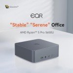Beelink EQR5 Mini PC, AMD Ryzen 5 5650U(6C/12T, Up to 4.2GHz), Mini Computer 8G DDR4 RAM 500GB NVMe PCIe3.0x4 SSD, Micro PC 4K@60Hz Dual Display Dual HDMI/WiFi6/BT5.2/1000Mbps