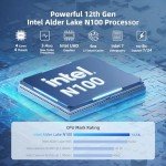 MeLE Quieter4C Fanless Mini PC 12th Alder Lake N100 (up to 3.4GHz 4C/4T) 16GB LPDDR4x 512GB Storage Micro Desktop Computer, Support 4K Triple Display, Dual HDMI, All-in-One USB-C WiFi 5 BT5.1 Ethernet