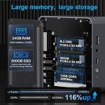 Beelink EQi12 Mini PC, Intel Core-i5 12450H(8C/12T, Up to 4.4GHz), 24GB LPDDR5 5200MHz 500GB PCle4.0 SSD, Mini Computer Dual 1000M LAN, 4K Dual HDMI, Built-in Power Supply Home/Office Micro PC