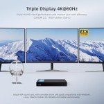 MeLE Quieter4C Fanless Mini PC 12th Alder Lake N100 (up to 3.4GHz 4C/4T) 16GB LPDDR4x 512GB Storage Micro Desktop Computer, Support 4K Triple Display, Dual HDMI, All-in-One USB-C WiFi 5 BT5.1 Ethernet