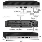 HP Micro PC EliteDesk 800 G4 Windows 11 Tiny Desktop,i5 Hexa-Core Mini Business Computers 32GB Ram 1TB NVMe M.2 SSD,WiFi,BT,HDMI,DP,USB-C,4K Support,Wireless K&M + TJJ Mouse PAD (Renewed)