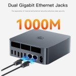 Beelink EQR5 Mini PC, AMD Ryzen 5 5650U(6C/12T, Up to 4.2GHz), Mini Computer 8G DDR4 RAM 500GB NVMe PCIe3.0x4 SSD, Micro PC 4K@60Hz Dual Display Dual HDMI/WiFi6/BT5.2/1000Mbps