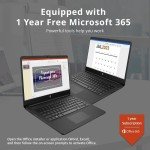 HP 2024 Premium 14" Micro-Edge Portable Laptop Student Business, Intel Quad-Core N4120, 8GB RAM, 256GB (128GB eMMC+ 128GB Card), Webcam, WiFi, Windows 11S + 1 Year Office 365, MarxsolAccessory Black