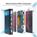 MeLE Quieter3Q Fanless Mini PC 16GB DDR4 512GB ROM Tiny Desktop PC Celeron N5105(up to 2.9GHz) Micro Computer Dual HDMI 4K@60, VESA Mount, Gigabit Ethernet 2.4G&5G WiFi for Home/Office