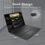 HP 2024 Premium 14" Micro-Edge Portable Laptop Student Business, Intel Quad-Core N4120, 8GB RAM, 256GB (128GB eMMC+ 128GB Card), Webcam, WiFi, Windows 11S + 1 Year Office 365, MarxsolAccessory Black